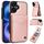 Per iPhone 16 AwQuer Vertical Flip Card Bag Holder Custodia in pelle per telefono (oro rosa) Per iPhone 16 AwQuer Vertical Flip Card Bag Holder Custodia in pelle per telefono (oro rosa)