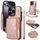 Per iPhone 16 Pro AwQuer Borsa a tracolla con cerniera Portafoglio in pelle Litchi Custodia per telefono (oro rosa) Per iPhone 16 Pro AwQuer Borsa a tracolla con cerniera Portafoglio in pelle Litchi Custodia per telefono (oro rosa)