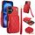 Per iPhone 16 AwQuer Borsa a tracolla con cerniera Portafoglio in pelle Litchi Custodia per telefono (rosso) Per iPhone 16 AwQuer Borsa a tracolla con cerniera Portafoglio in pelle Litchi Custodia per telefono (rosso)
