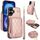 Per iPhone 16 AwQuer Borsa a tracolla con cerniera Portafoglio in pelle Litchi Custodia per telefono (oro rosa) Per iPhone 16 AwQuer Borsa a tracolla con cerniera Portafoglio in pelle Litchi Custodia per telefono (oro rosa)