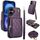 Per iPhone 16 AwQuer Borsa a tracolla con cerniera Portafoglio in pelle Litchi Custodia per telefono (viola scuro) Per iPhone 16 AwQuer Borsa a tracolla con cerniera Portafoglio in pelle Litchi Custodia per telefono (viola scuro)