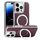 Per iPhone 14 Pro Max Custodia per telefono con supporto MagSafe in pelle placcata (rosso scuro) Per iPhone 14 Pro Max Custodia per telefono con supporto MagSafe in pelle placcata (rosso scuro)