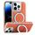 Per iPhone 14 Pro Max Custodia per telefono con supporto MagSafe in pelle placcata (arancione) Per iPhone 14 Pro Max Custodia per telefono con supporto MagSafe in pelle placcata (arancione)
