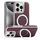 Per iPhone 15 Pro Max Custodia per telefono con supporto MagSafe in pelle placcata (rosso scuro) Per iPhone 15 Pro Max Custodia per telefono con supporto MagSafe in pelle placcata (rosso scuro)