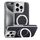 Per iPhone 15 Pro Max Custodia per telefono con supporto MagSafe in pelle placcata (nero) Per iPhone 15 Pro Max Custodia per telefono con supporto MagSafe in pelle placcata (nero)