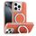 Per iPhone 16 Pro Max Custodia per telefono con supporto MagSafe in pelle placcata (arancione) Per iPhone 16 Pro Max Custodia per telefono con supporto MagSafe in pelle placcata (arancione)