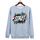 Felpa girocollo casual larga con stampa alfabeto, stampa su richiesta, taglia: XS (grigio) Felpa girocollo casual larga con stampa alfabeto, stampa su richiesta, taglia: XS (grigio)