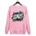 Felpa girocollo casual larga con stampa alfabeto, stampa su richiesta, taglia: XL (rosa) Felpa girocollo casual larga con stampa alfabeto, stampa su richiesta, taglia: XL (rosa)