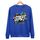 Felpa girocollo casual larga con stampa alfabeto, stampa su richiesta, taglia: XL (blu) Felpa girocollo casual larga con stampa alfabeto, stampa su richiesta, taglia: XL (blu)