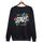 Felpa girocollo casual larga con stampa alfabeto, stampa su richiesta, taglia: XXXL (nero) Felpa girocollo casual larga con stampa alfabeto, stampa su richiesta, taglia: XXXL (nero)