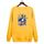 Felpa con scollo rotondo casual e larga stampata per ragazzo, stampa su richiesta, taglia: XS (giallo) Felpa con scollo rotondo casual e larga stampata per ragazzo, stampa su richiesta, taglia: XS (giallo)