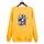 Felpa con scollo rotondo casual e larga stampata per ragazzo, stampa su richiesta, taglia: XXXL (giallo) Felpa con scollo rotondo casual e larga stampata per ragazzo, stampa su richiesta, taglia: XXXL (giallo)