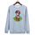 Felpa girocollo casual larga con stampa a palloncino, stampa su richiesta, taglia: XS (grigio) Felpa girocollo casual larga con stampa a palloncino, stampa su richiesta, taglia: XS (grigio)