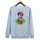 Felpa girocollo casual larga con stampa a palloncino, stampa su richiesta, taglia: XL (grigio) Felpa girocollo casual larga con stampa a palloncino, stampa su richiesta, taglia: XL (grigio)