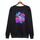 Felpa girocollo casual larga con stampa astronauta, stampa su richiesta, taglia: XS (nero) Felpa girocollo casual larga con stampa astronauta, stampa su richiesta, taglia: XS (nero)