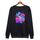 Felpa girocollo casual larga con stampa astronauta, stampa su richiesta, taglia: XL (nero) Felpa girocollo casual larga con stampa astronauta, stampa su richiesta, taglia: XL (nero)