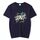 T-shirt girocollo in modal a maniche corte con stampa personalizzata su richiesta, taglia: L (blu navy)