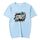 T-shirt girocollo in modal a maniche corte con stampa personalizzata su richiesta, taglia: XL (azzurro cielo) T-shirt girocollo in modal a maniche corte con stampa personalizzata su richiesta, taglia: XL (azzurro cielo)