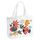Borsa a mano in tela stampata con fiori, stampa su richiesta, dimensioni: 30x40x10 cm (bianco) Borsa a mano in tela stampata con fiori, stampa su richiesta, dimensioni: 30x40x10 cm (bianco)