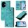 Custodia in pelle goffrata effetto pelle per Honor 300 5G (verde)