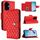 Custodia per telefono in pelle con texture rombica per Honor 300 5G con cordino (rosso) Custodia per telefono in pelle con texture rombica per Honor 300 5G con cordino (rosso)