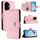 Custodia per telefono in pelle con texture rombica per Honor 300 5G con cordino (rosa) Custodia per telefono in pelle con texture rombica per Honor 300 5G con cordino (rosa)