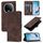 Per vivo Y300 5G Custodia in pelle goffrata con effetto pelle (marrone)