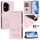 Per Honor 300 Pro 5G / 300 Ultra 5G Smile Embossing RFID Custodia in pelle per telefono (rosa)