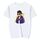 T-shirt a maniche corte in modal con scollo rotondo e stampa hipster, stampa su richiesta, taglia: M (bianco) T-shirt a maniche corte in modal con scollo rotondo e stampa hipster, stampa su richiesta, taglia: M (bianco)