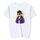T-shirt a maniche corte in modal con scollo rotondo e stampa hipster, stampa su richiesta, taglia: XL (bianco) T-shirt a maniche corte in modal con scollo rotondo e stampa hipster, stampa su richiesta, taglia: XL (bianco)