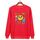 Felpa girocollo casual larga con stampa di facce divertenti, stampa su richiesta, taglia: XS (rosso) Felpa girocollo casual larga con stampa di facce divertenti, stampa su richiesta, taglia: XS (rosso)