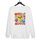 Felpa girocollo casual larga con stampa di facce divertenti, stampa su richiesta, taglia: XL (bianco) Felpa girocollo casual larga con stampa di facce divertenti, stampa su richiesta, taglia: XL (bianco)