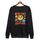 Felpa girocollo casual larga con stampa di facce divertenti, stampa su richiesta, taglia: XL (nero) Felpa girocollo casual larga con stampa di facce divertenti, stampa su richiesta, taglia: XL (nero)