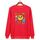 Felpa girocollo casual larga con stampa di facce divertenti, stampa su richiesta, taglia: XL (rosso) Felpa girocollo casual larga con stampa di facce divertenti, stampa su richiesta, taglia: XL (rosso)
