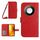 Custodia per telefono in pelle con motivo a fiore di sole Smart Skin Feel For Honor X9c con cordino (rosso) Custodia per telefono in pelle con motivo a fiore di sole Smart Skin Feel For Honor X9c con cordino (rosso)