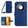 Custodia per telefono in pelle con motivo a fiore di sole Smart Skin Feel For Honor X9c con cordino (blu scuro) Custodia per telefono in pelle con motivo a fiore di sole Smart Skin Feel For Honor X9c con cordino (blu scuro)