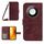 Custodia per telefono in pelle con motivo a fiore di sole Smart Skin Feel For Honor X9c con cordino (rosso vino) Custodia per telefono in pelle con motivo a fiore di sole Smart Skin Feel For Honor X9c con cordino (rosso vino)
