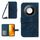 Custodia per telefono in pelle con motivo a fiore di sole Smart Skin Feel For Honor X9c con cordino (blu inchiostro) Custodia per telefono in pelle con motivo a fiore di sole Smart Skin Feel For Honor X9c con cordino (blu inchiostro)