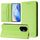 Per Honor 300 RC01 Custodia per telefono in pelle RFID con ventosa magnetica a doppia piegatura (verde erba)