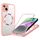 Per iPhone 14 Custodia per telefono MagSafe con texture CD (rosa)