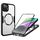 Per iPhone 14 Custodia per telefono MagSafe con texture CD (nero)