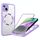 Per iPhone 14 Custodia per telefono MagSafe con texture CD (viola)