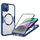 Per iPhone 14 Plus Custodia per telefono MagSafe con texture CD (blu)