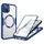 Per iPhone 15 Custodia per telefono MagSafe con texture CD (blu)