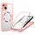 Per iPhone 15 Plus Custodia per telefono MagSafe con texture CD (rosa)