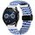 Per Garmin VivoMove Trend / Luxe / Style Cinturino per orologio in tessuto con chiusura pieghevole magnetica da 20 mm (blu bianco) Per Garmin VivoMove Trend / Luxe / Style Cinturino per orologio in tessuto con chiusura pieghevole magnetica da 20 mm (blu bianco)