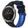 Per Garmin Fenix 6 Solar Sports cinturino in silicone bicolore (nero + blu) Per Garmin Fenix 6 Solar Sports cinturino in silicone bicolore (nero + blu)
