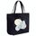 Borsa in tela stampata con foglie fresche, stampa su richiesta, dimensioni: 35x45x15 cm (nero) Borsa in tela stampata con foglie fresche, stampa su richiesta, dimensioni: 35x45x15 cm (nero)