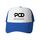 Cappello con visiera in spugna stampata POD con stampa a richiesta (blu)