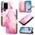 Custodia in pelle con motivo marmo per Honor GT PT003 (rosa viola oro)